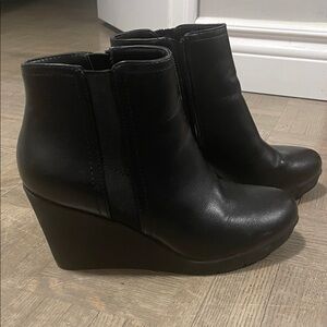Black Wedge Boots